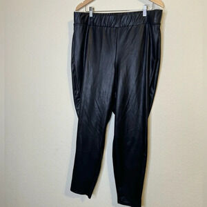 Torrid Black Leather Style  Leggings Size 3